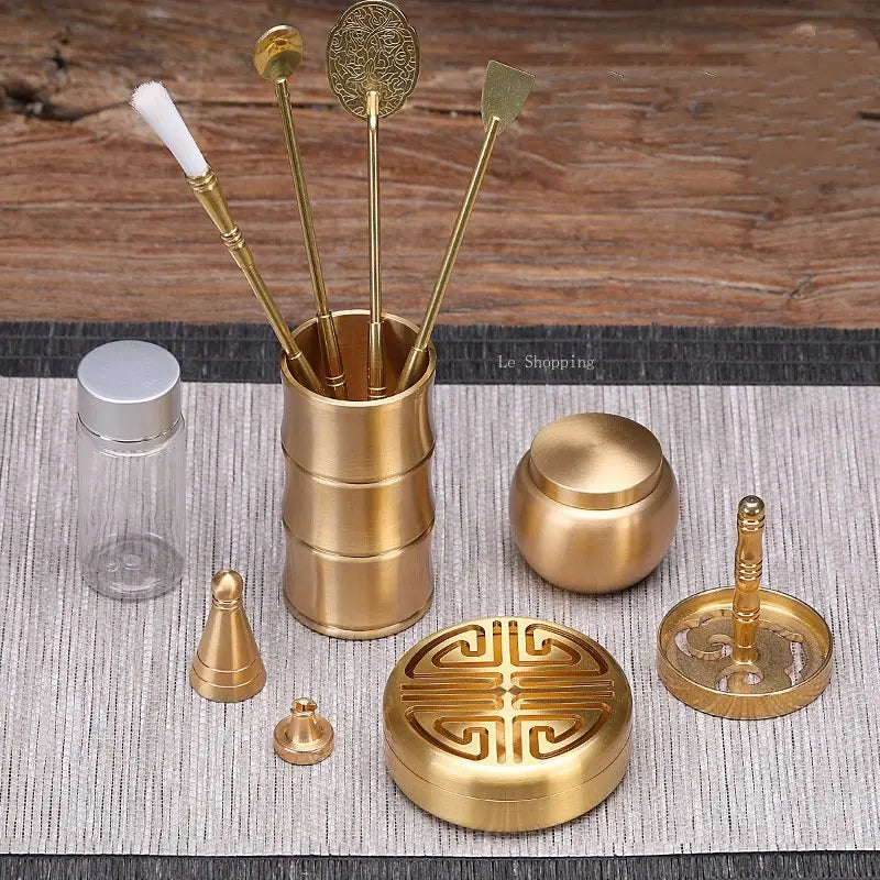 Zen Aura Majestic Pure Brass Incense Set 11-piece Incense