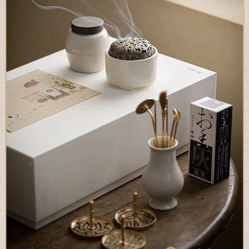 Zen Aura White Porcelain Incense Gift Box Set