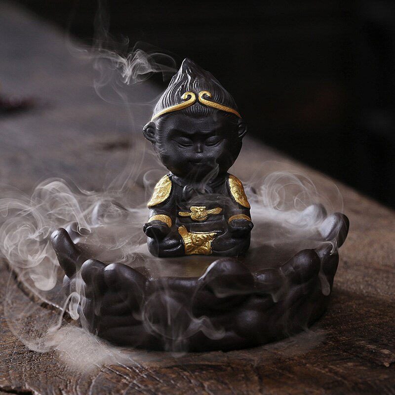 Zen Aura Monkey King Reverse Incense Burner(20 Free Cones)