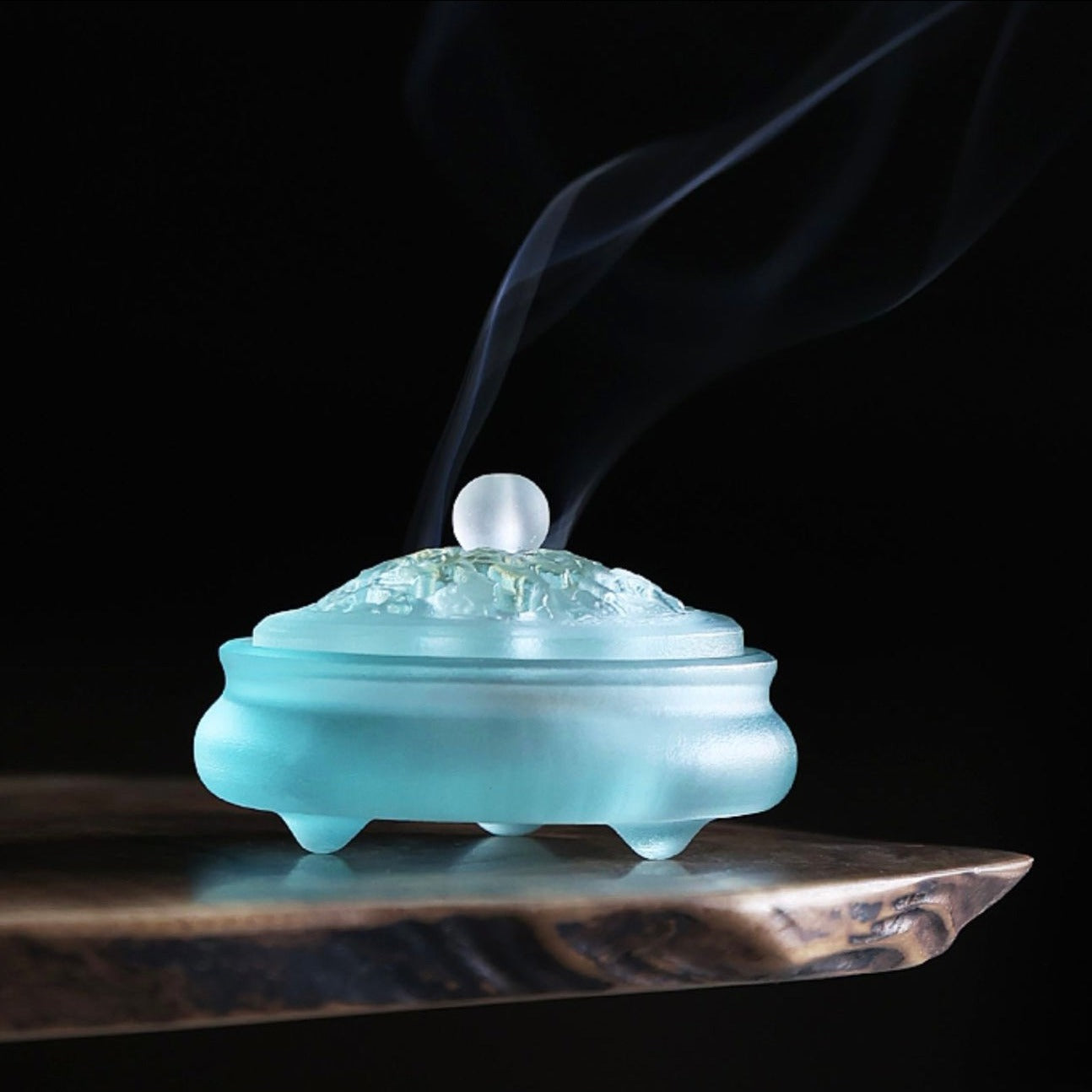 Zen Aura Colored Glaze Tripod Incense Burner