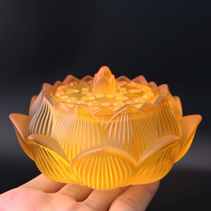 Zen Aura Colored Glaze Lotus Incense Burner