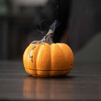 Zen Aura Pumpkin Ceramic Incense Burner