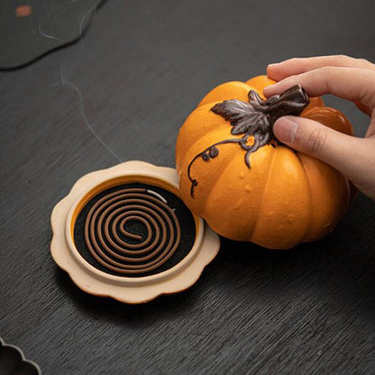 Zen Aura Pumpkin Ceramic Incense Burner