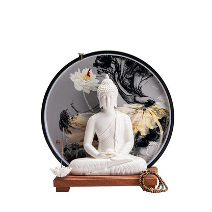 Zen Aura Large Buddha Statue &amp; Incense Burner